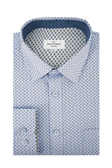 Fermoy Printed Stretch Poplin Shirt in Sky Blue