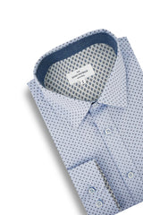 Fermoy Printed Stretch Poplin Shirt in Sky Blue
