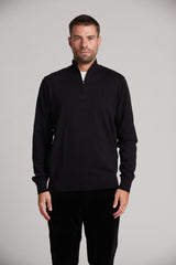 Fine Gauge 100% Cotton Quarter-Zip Sweater