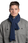 Cable Knit Scarf in Navy Blue Made in Ireland