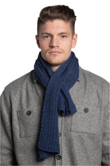 Cable Knit Scarf in Navy Blue Made in Ireland