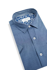 Stornoway Short Sleeve Shirt in Blue Jay Blue