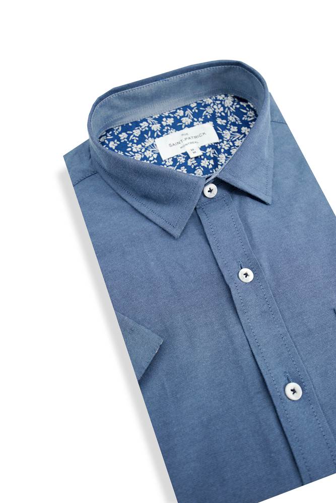 Stornoway Short Sleeve Shirt in Blue Jay Blue