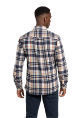 Ballylone Flannel Shirt in Navy and Beige