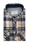 Ballylone Flannel Shirt in Navy and Beige