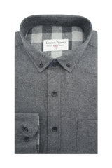 Tara Brushed Diagonal Twill Shirt in Charcoal