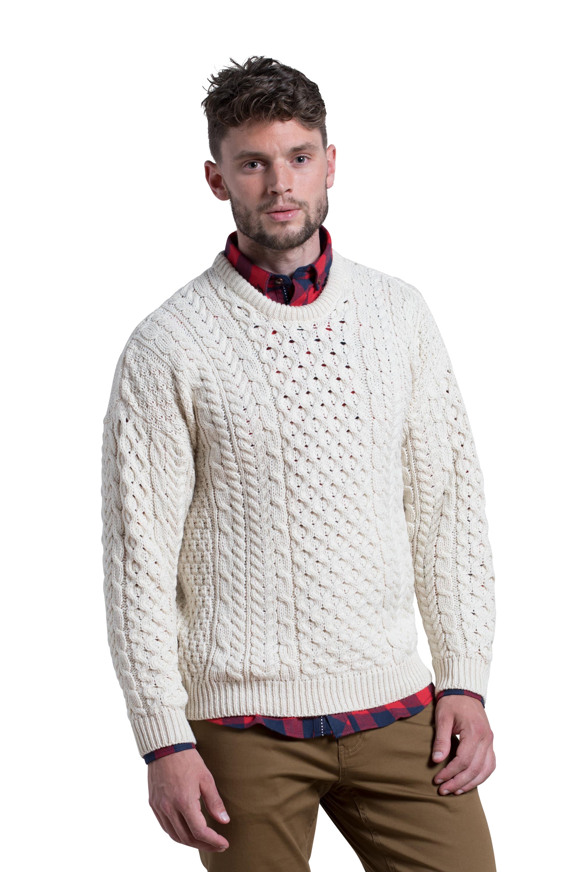 Merino Wool Crewneck Sweater in Natural