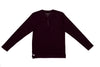 Long Sleeve Organic Cotton Henley in Merlot