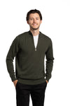 Zip Mock neck Sweater in London Green