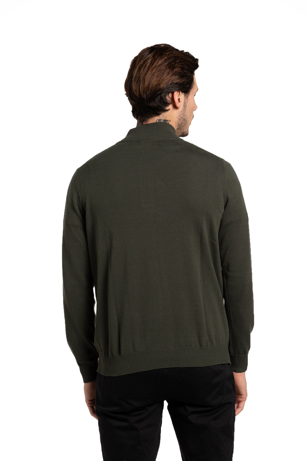 Zip Mock neck Sweater in London Green