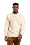 Worsted Wool Crewneck Sweater In Ecru