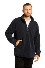 Pull polaire ECO à col 1/4 Newtownards en bleu marine