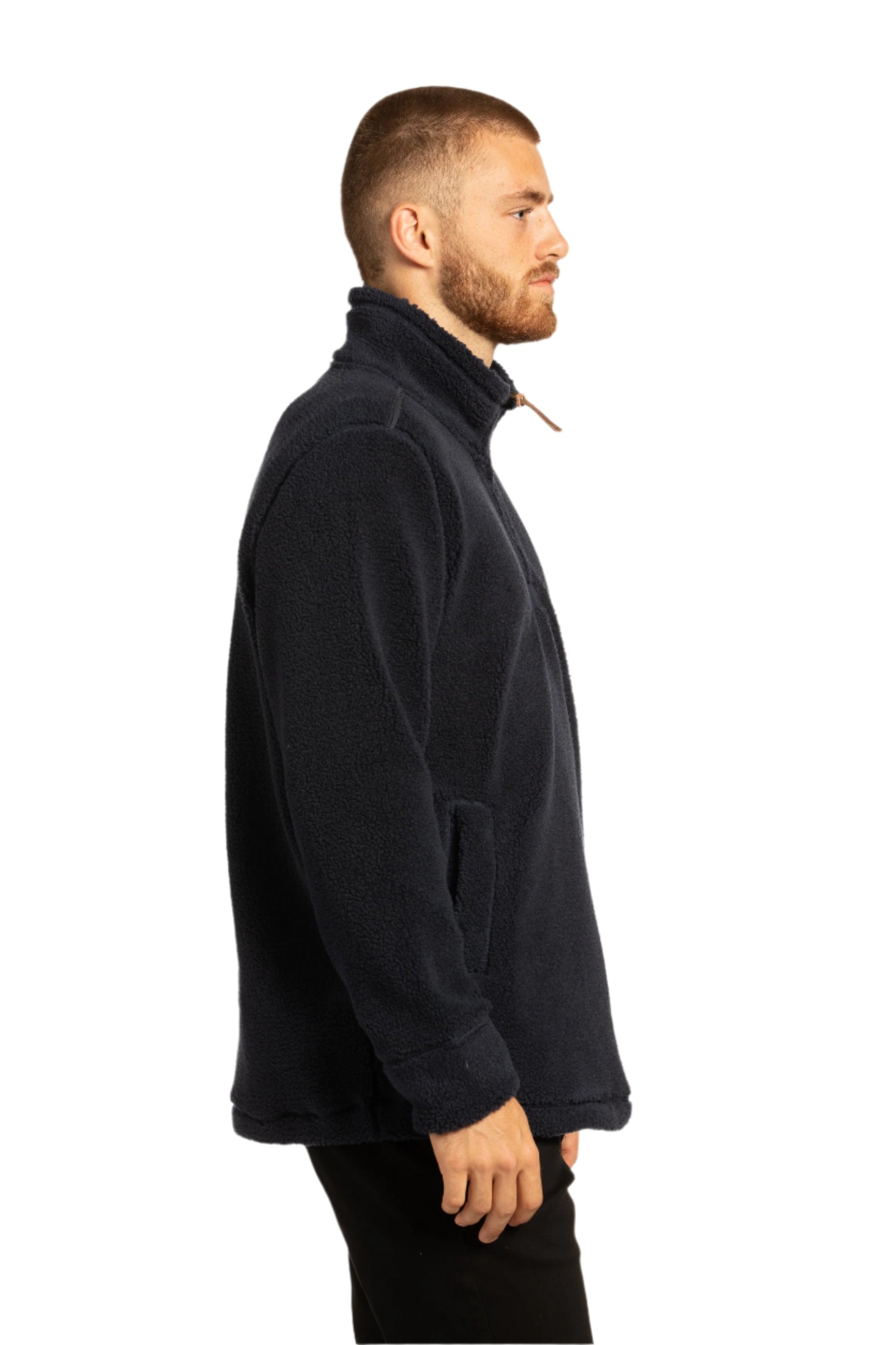 Pull polaire ECO à col 1/4 Newtownards en bleu marine