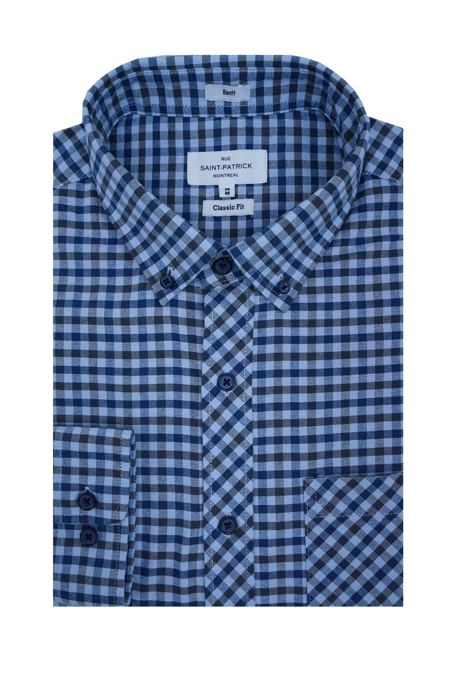 Chemise Oxford classique à carreaux Banff – Sky Blue Gingham