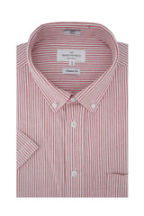 Chemise Oxford à fines rayures Banff, manches courtes, coupe classique