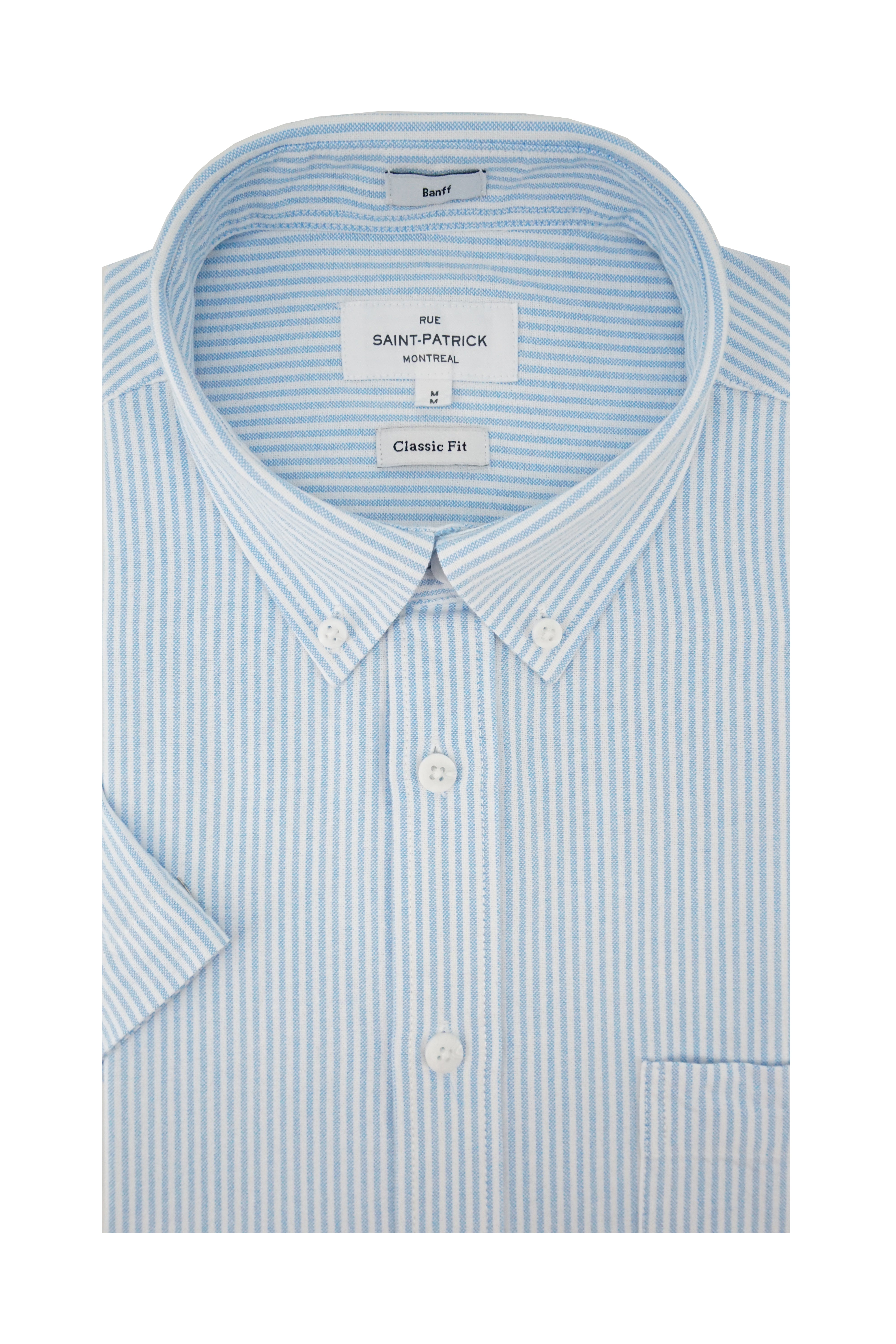 Banff Short Sleeve Classic Fit Pinstripe Oxford Shirt