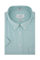 Chemise Oxford à fines rayures Banff, manches courtes, coupe classique