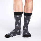 Chaussettes robot grises pour hommes