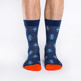 Chaussettes robot bleu marine pour hommes