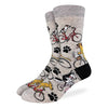 Chaussettes pour hommes avec chiens faisant du vélo