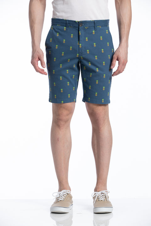Stretch Malone Pineapple Shorts in Aegean Blue