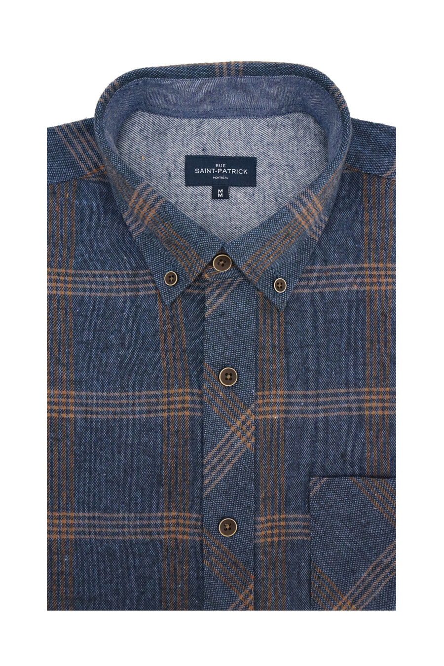 Chemise en flanelle Ballynahinch bleu marine et gingembre