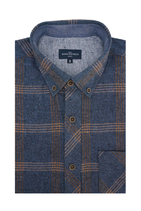 Ballynahinch Flannel Shirt in Navy and Ginger