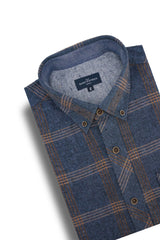 Chemise en flanelle Ballynahinch bleu marine et gingembre