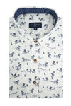 Chemise hawaïenne à manches courtes en blanc