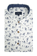 Chemise hawaïenne à manches courtes en blanc