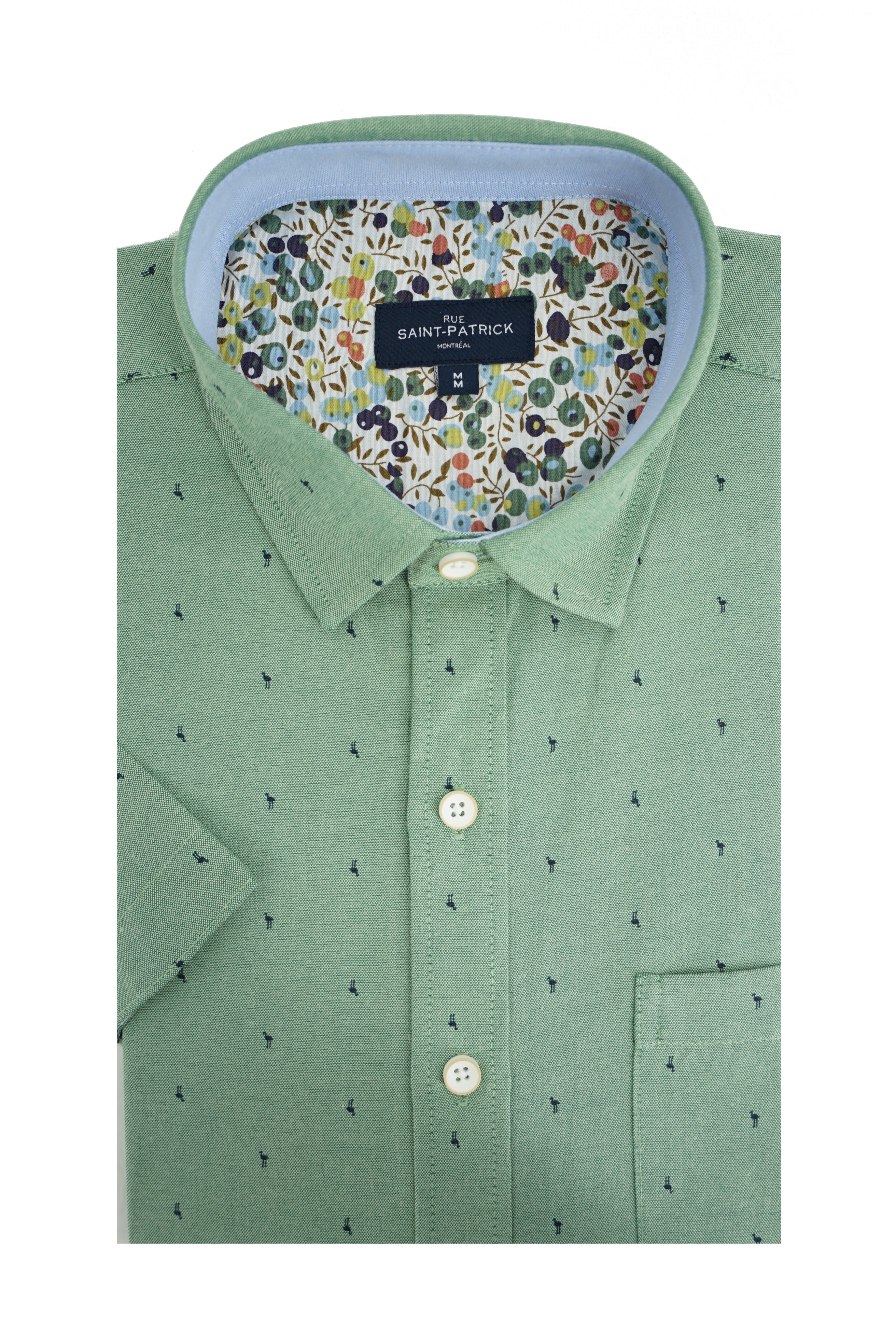Chemise à manches courtes facile d'entretien Clonmany en vert asperge