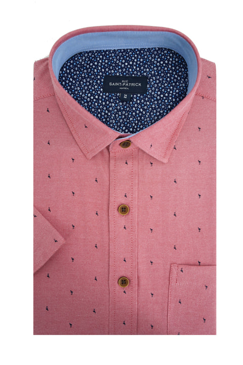 Cusco Flamingo Short Sleeve Shirt in Apple Red