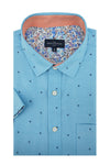 Chemise à manches courtes facile d'entretien Drumhome en bleu papillon