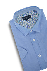 Chemise à manches courtes facile d'entretien Portsalon en bleu bleuet