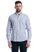 Galloway Linen Blend Pinstripe Shirt in Blueberry and White