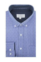 Chemise Hamilton sans plis en bleu céruléen