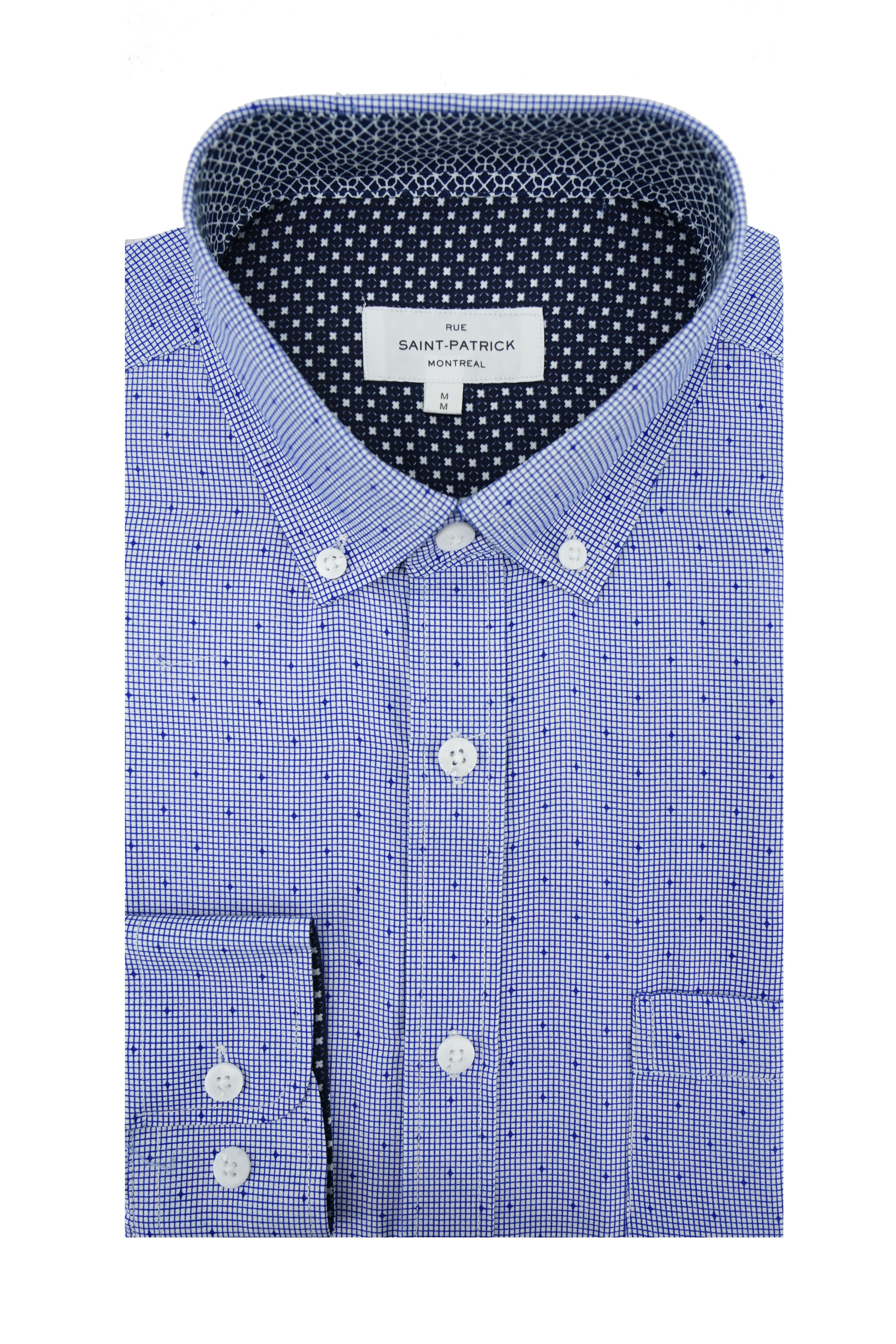 Chemise Hamilton sans plis en bleu céruléen