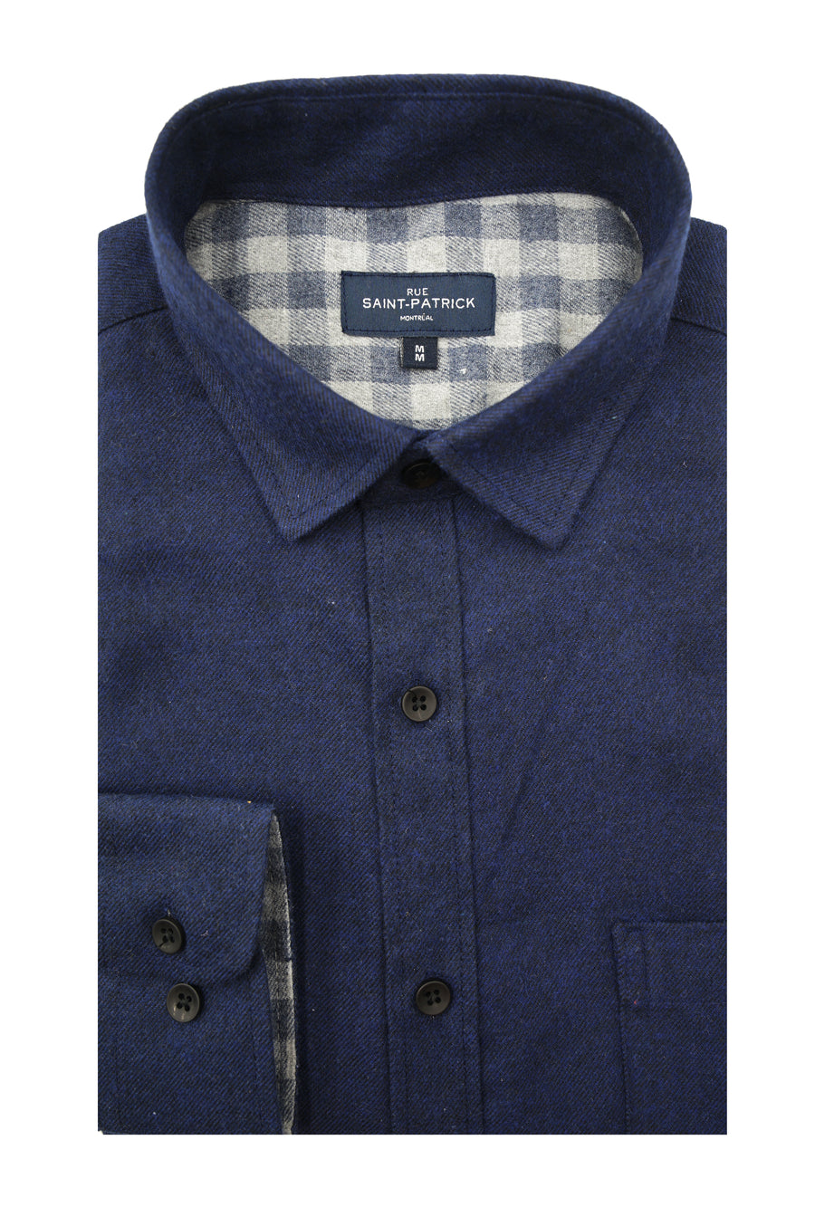 Chemise en sergé brossé en diagonale Greenan en bleu marine