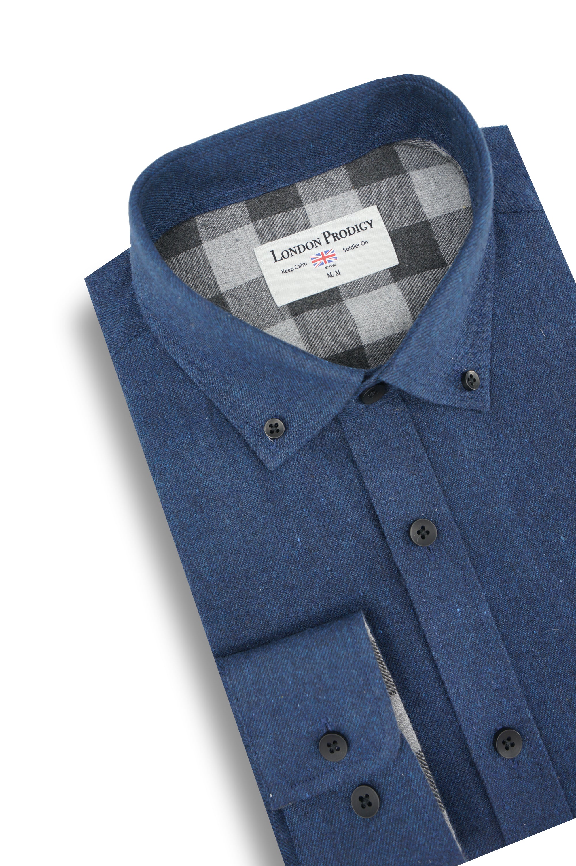 Vienna Brushed Diagonal Twill Shirt in Indigo