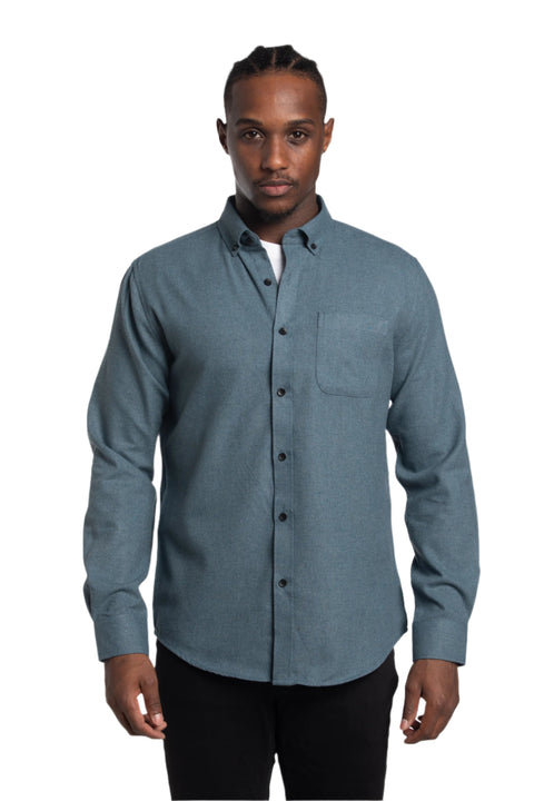 Winterthur Brushed Diagonal Twill Shirt in Airforce Blue