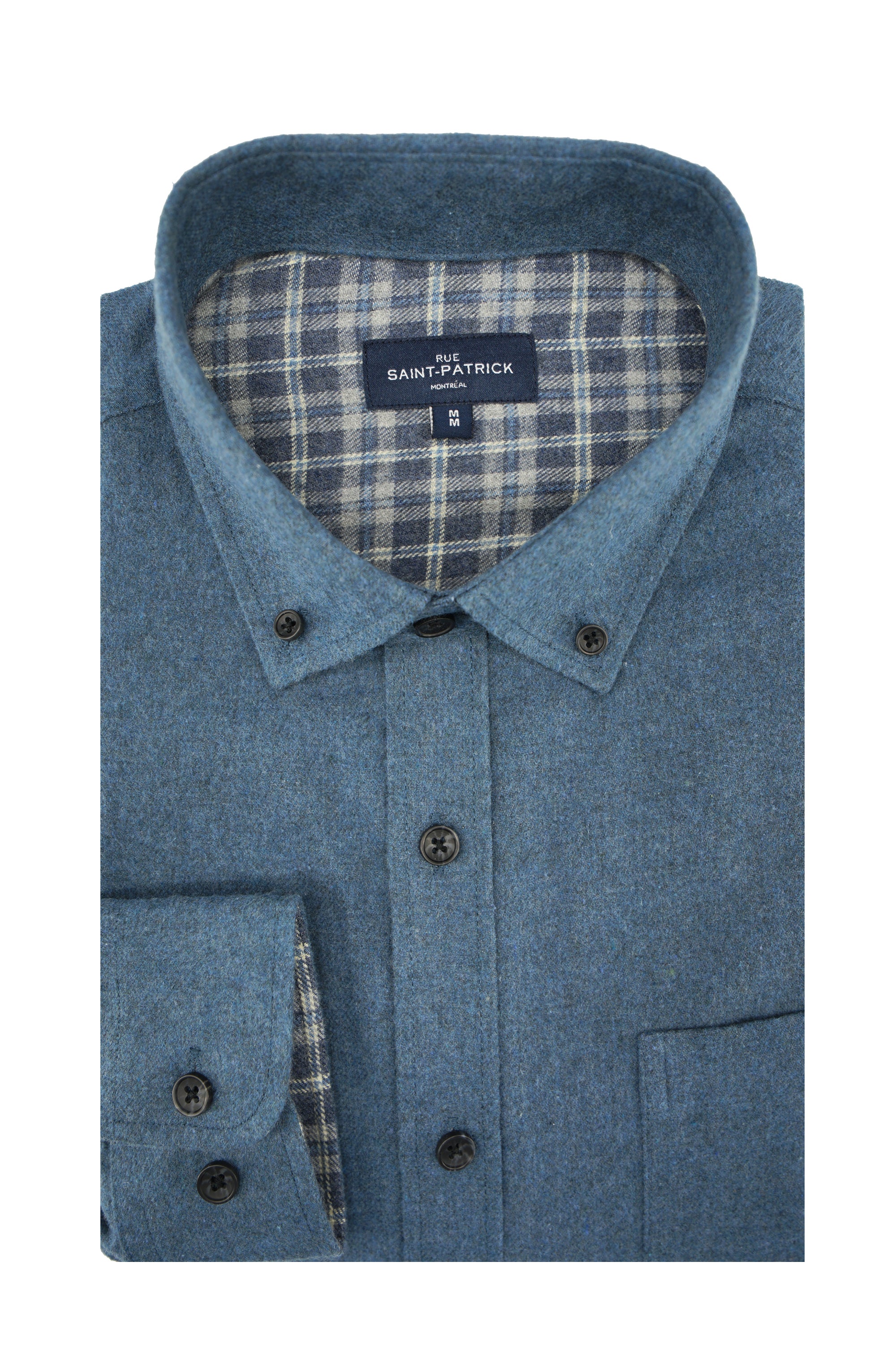 Winterthur Brushed Diagonal Twill Shirt in Airforce Blue