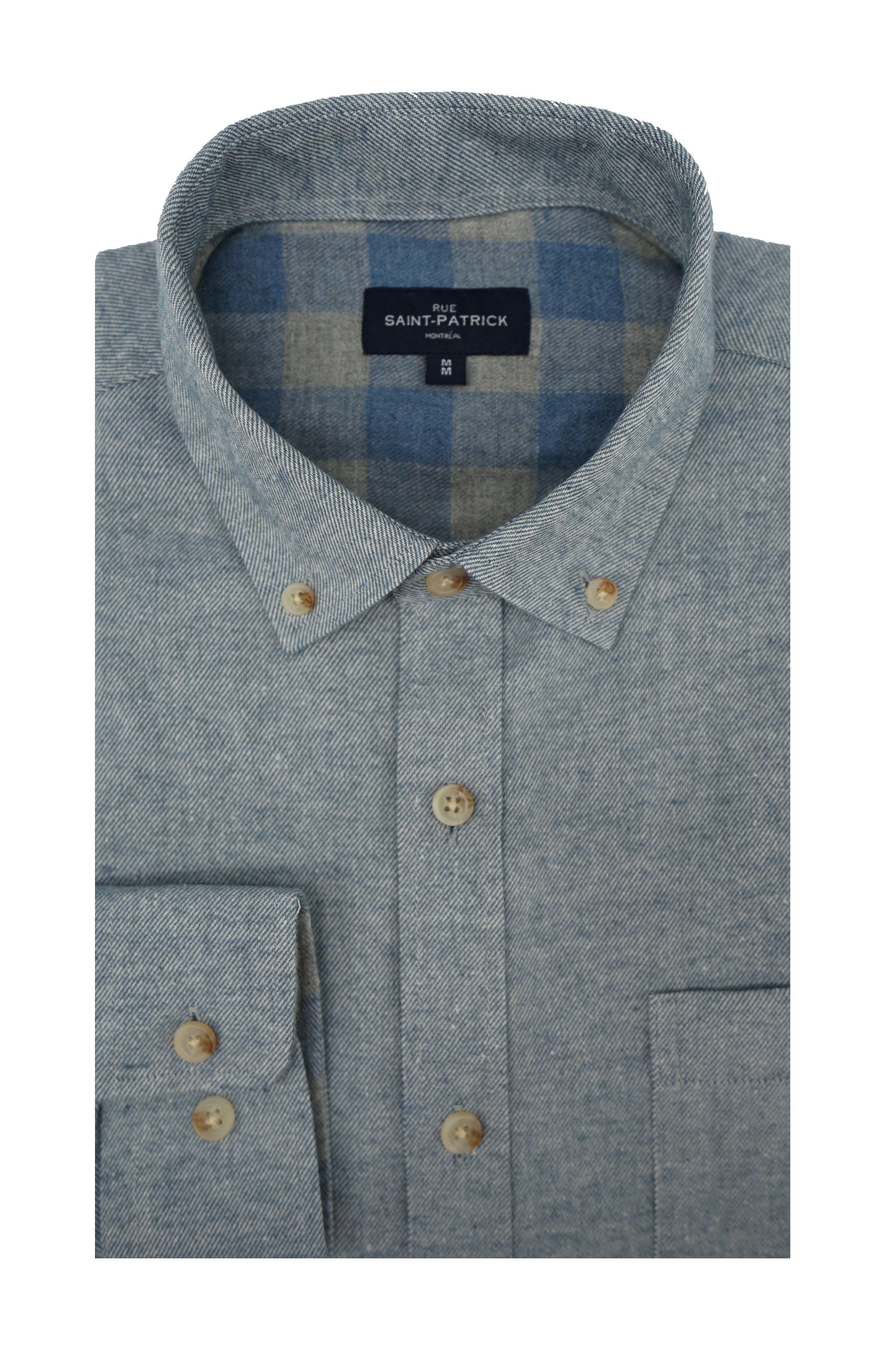 Sketrick Brushed Diagonal Twill Shirt in Sky Blue