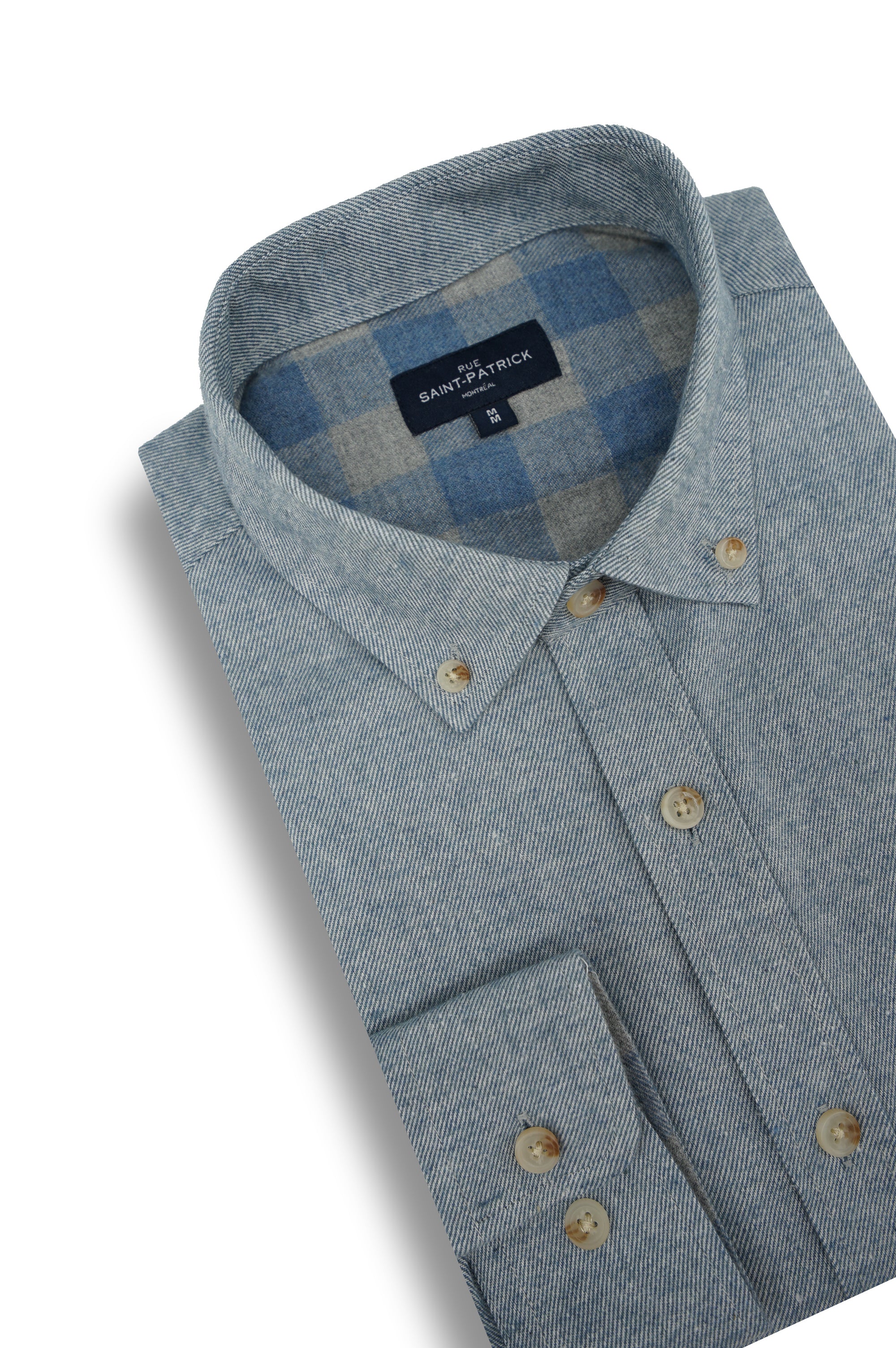 Sketrick Brushed Diagonal Twill Shirt in Sky Blue