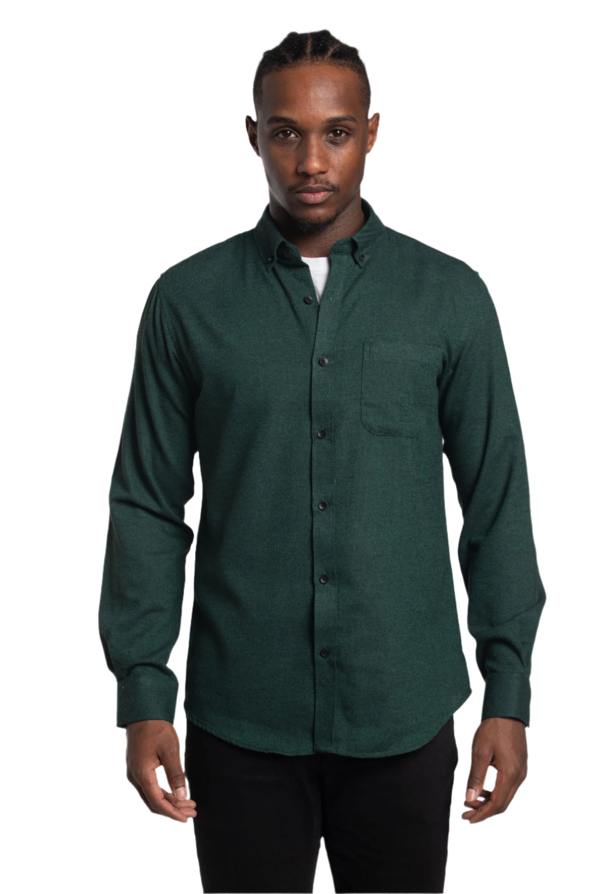 Chemise en sergé brossé diagonal Prague en Pine Grove