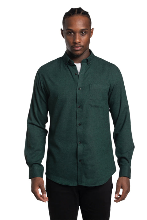 Prague Brushed Diagonal Twill Shirt in Pine Grove