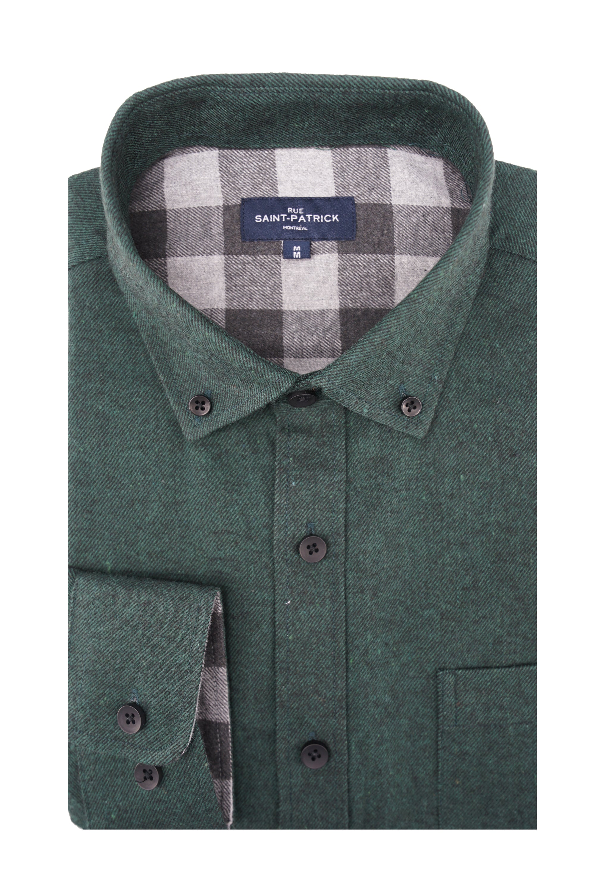 Prague Brushed Diagonal Twill Shirt in Pine Grove