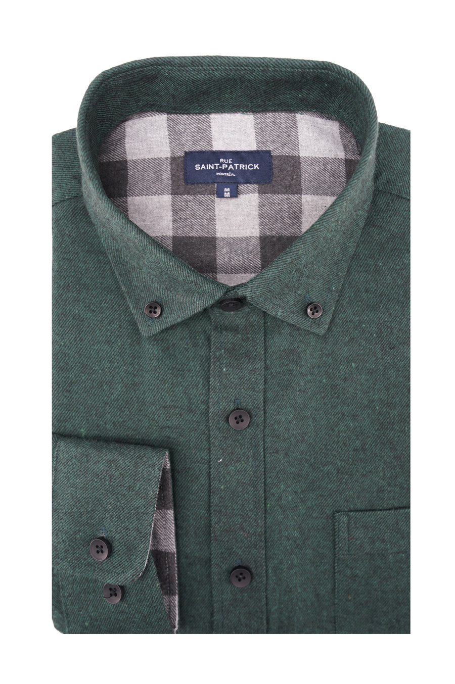 Chemise en sergé diagonal brossé Prague en Pine Grove