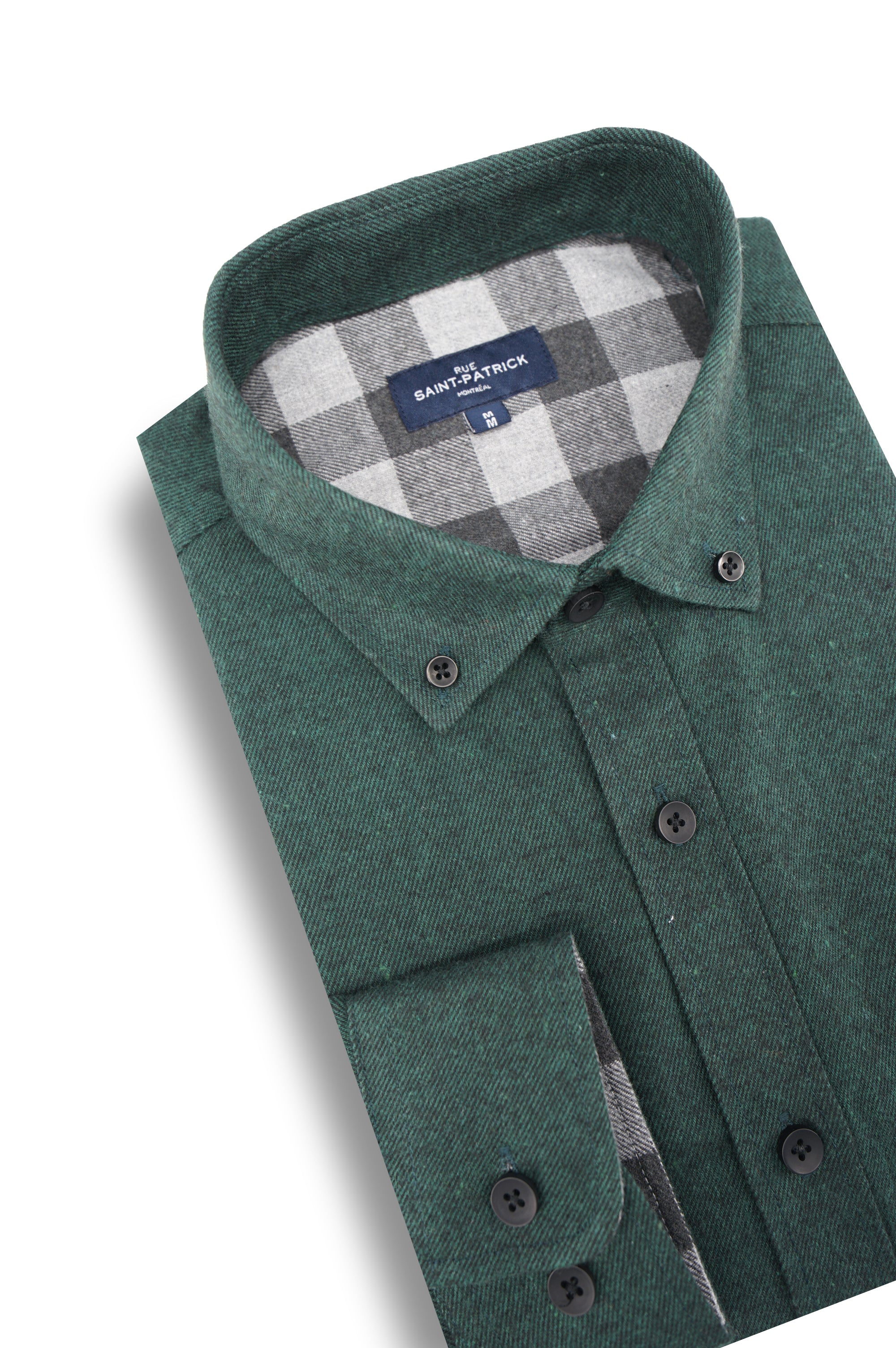 Prague Brushed Diagonal Twill Shirt in Pine Grove