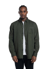 Chemise en sergé brossé diagonal Zurich en mousse foncée