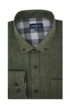 Chemise en sergé brossé diagonal Zurich en mousse foncée
